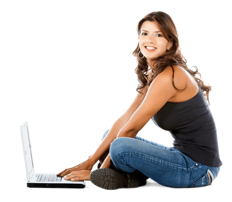 Customer searching for local businesses on a laptop